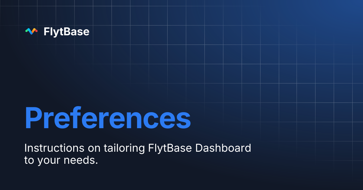 Preferences Flytbase